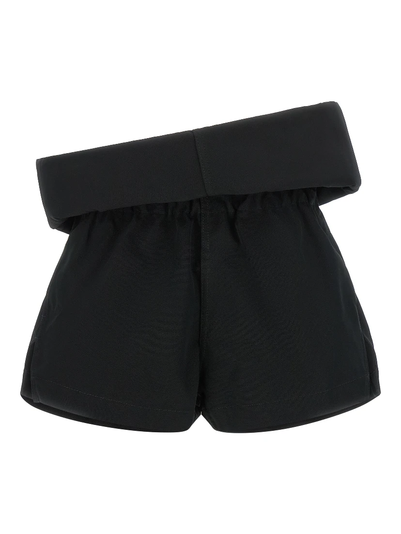 Black Polyester Bermuda Shorts
