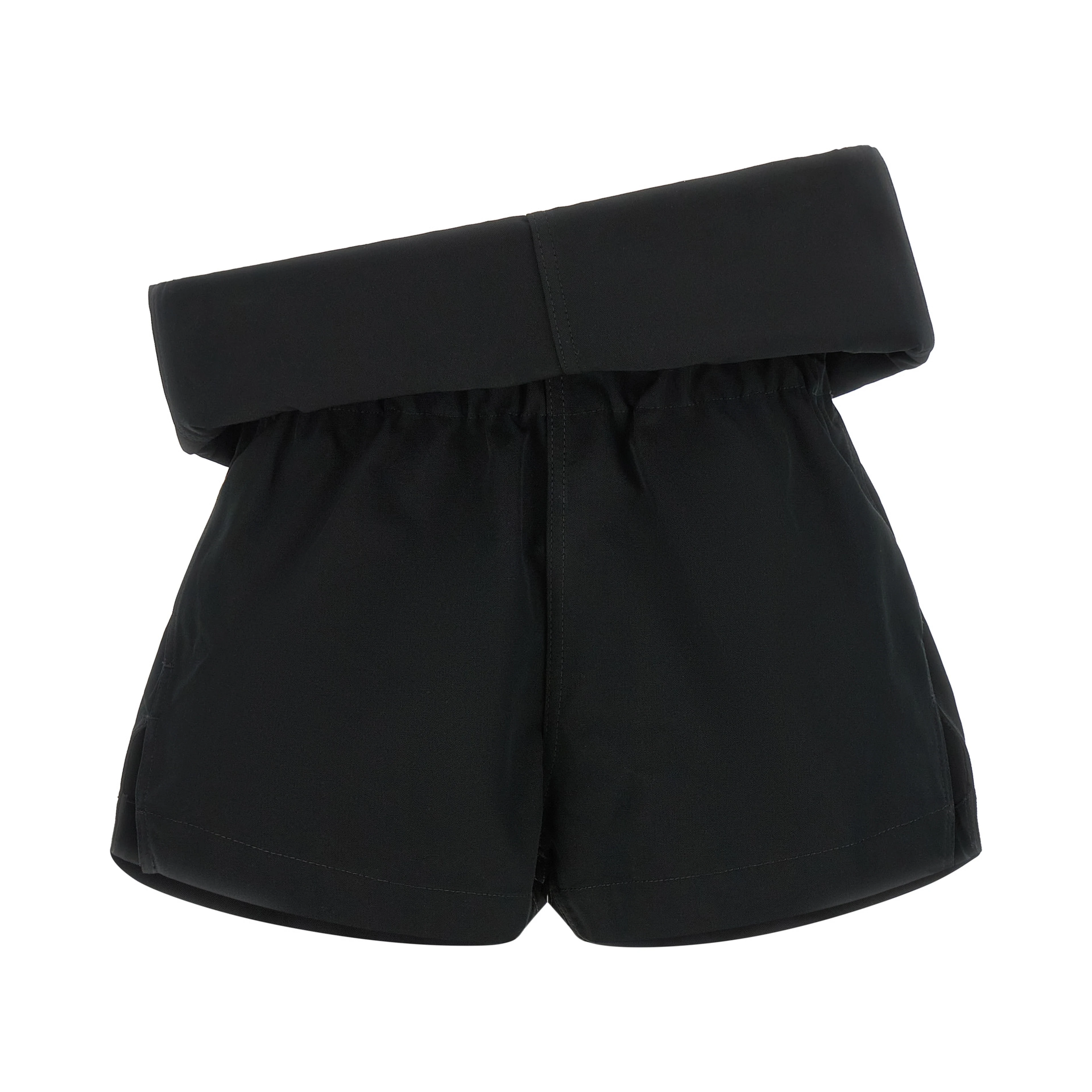 Black Polyester Bermuda Shorts