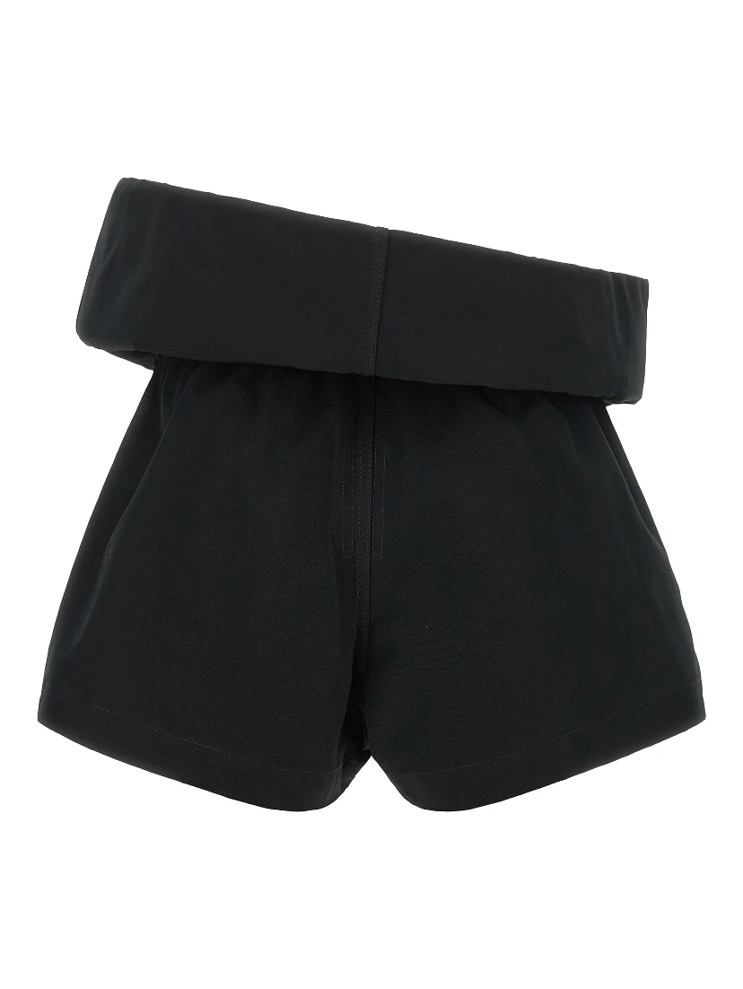 Black Polyester Bermuda Shorts