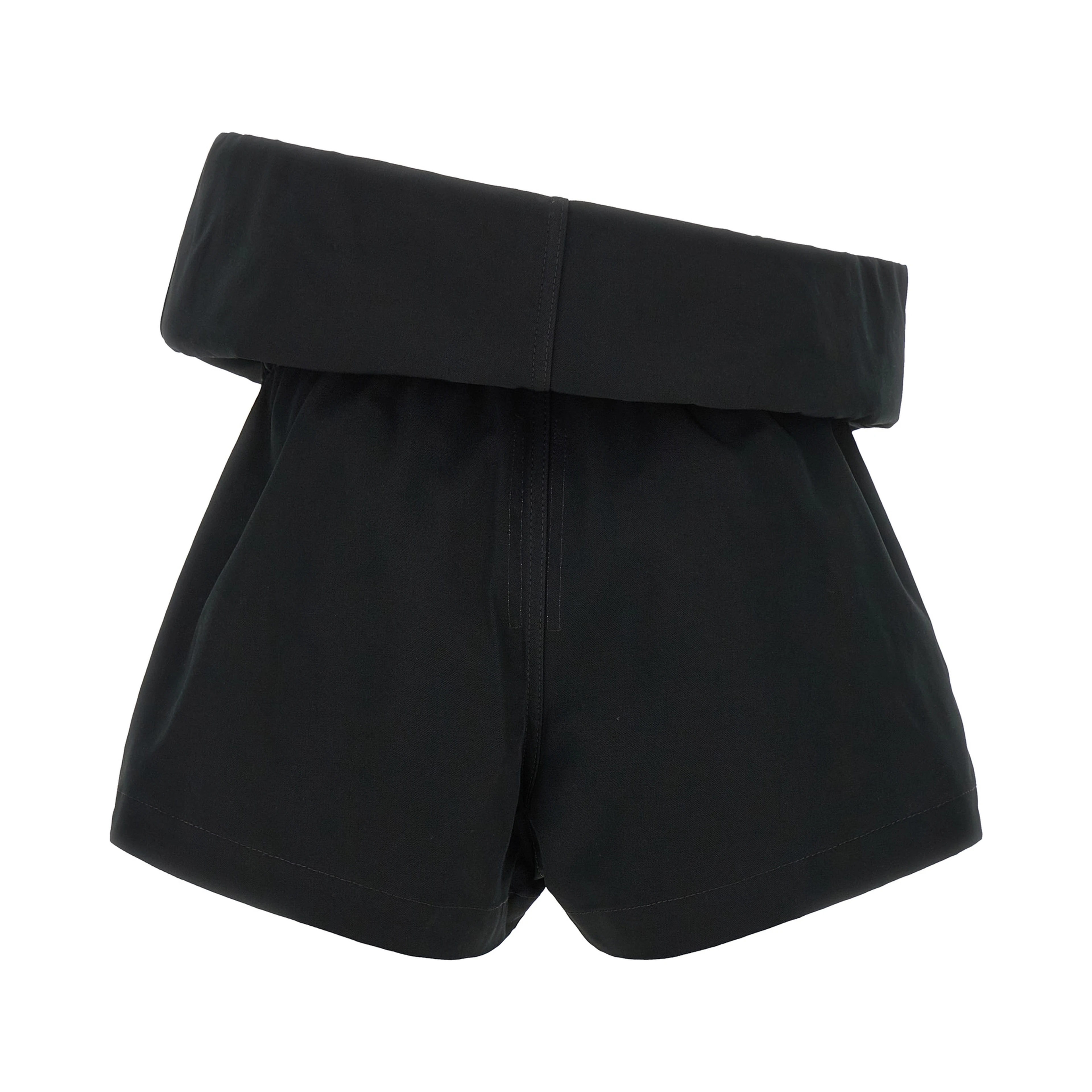 Black Polyester Bermuda Shorts