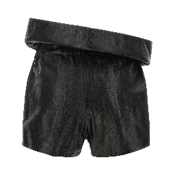 Black Lamb Leather Bermuda Shorts
