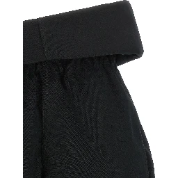 Black Polyester Bermuda Shorts