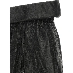 Black Lamb Leather Bermuda Shorts