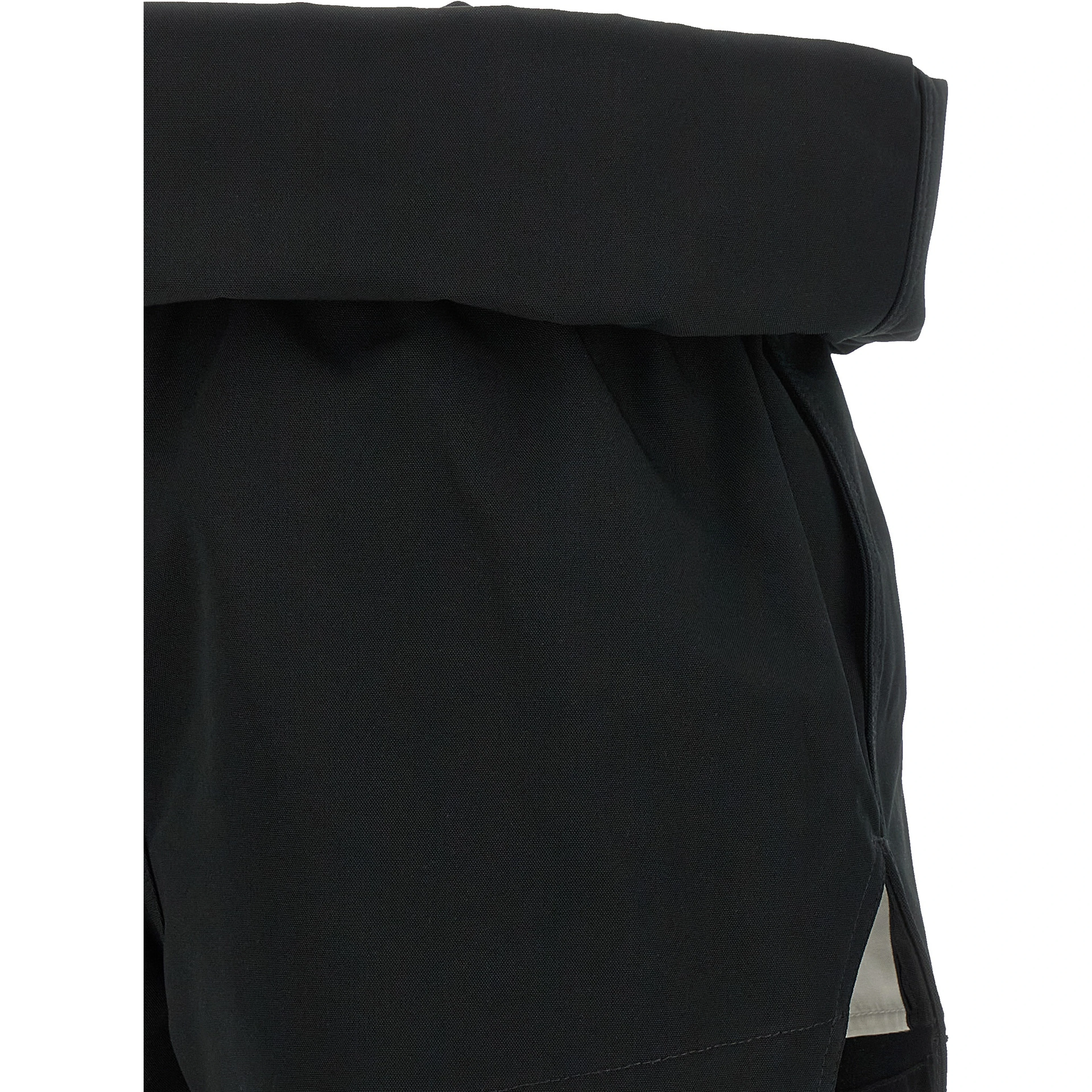 Black Polyester Bermuda Shorts