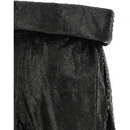Black Lamb Leather Bermuda Shorts