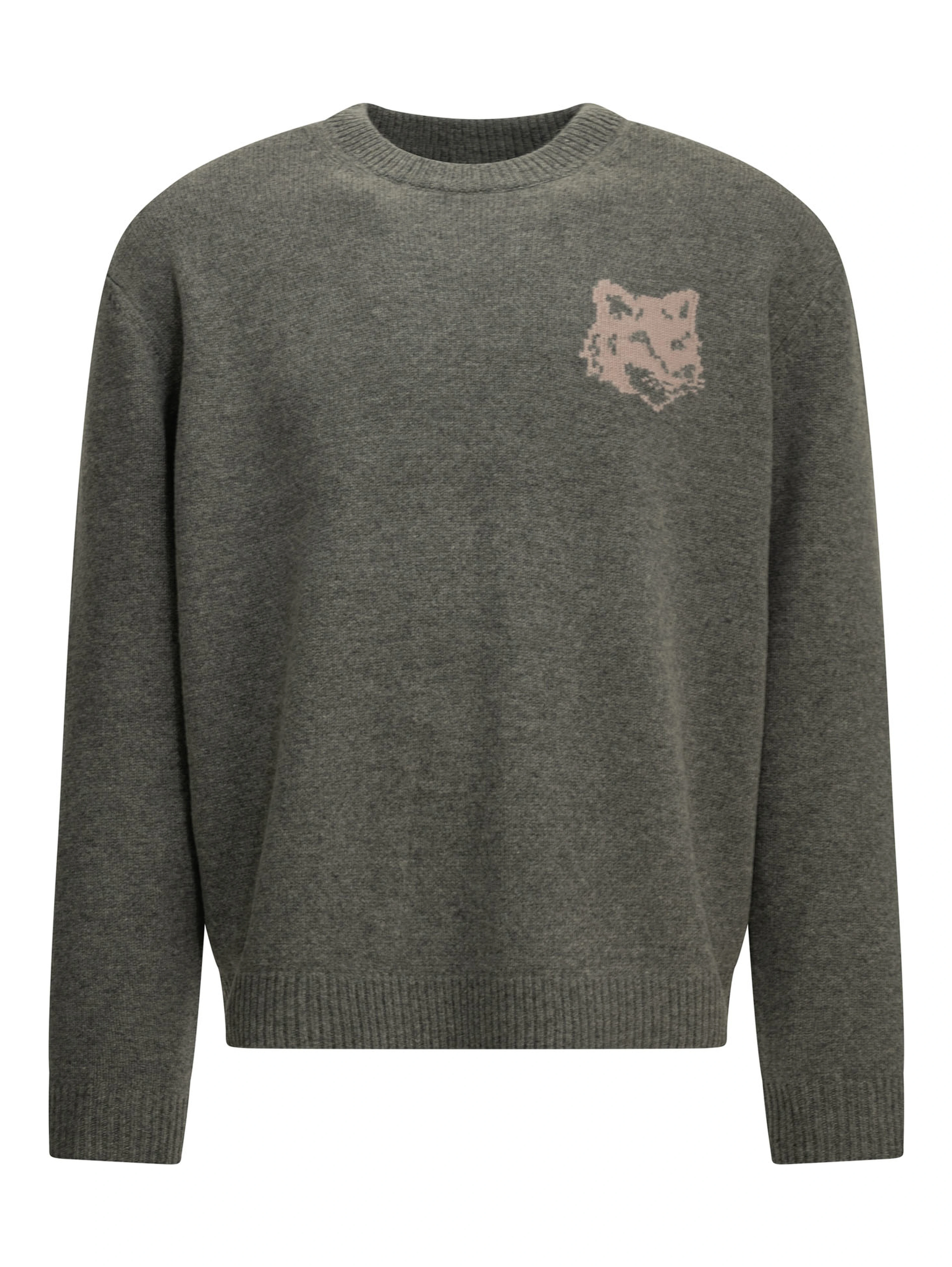 "Fox Head" Crew-Neck Sweater