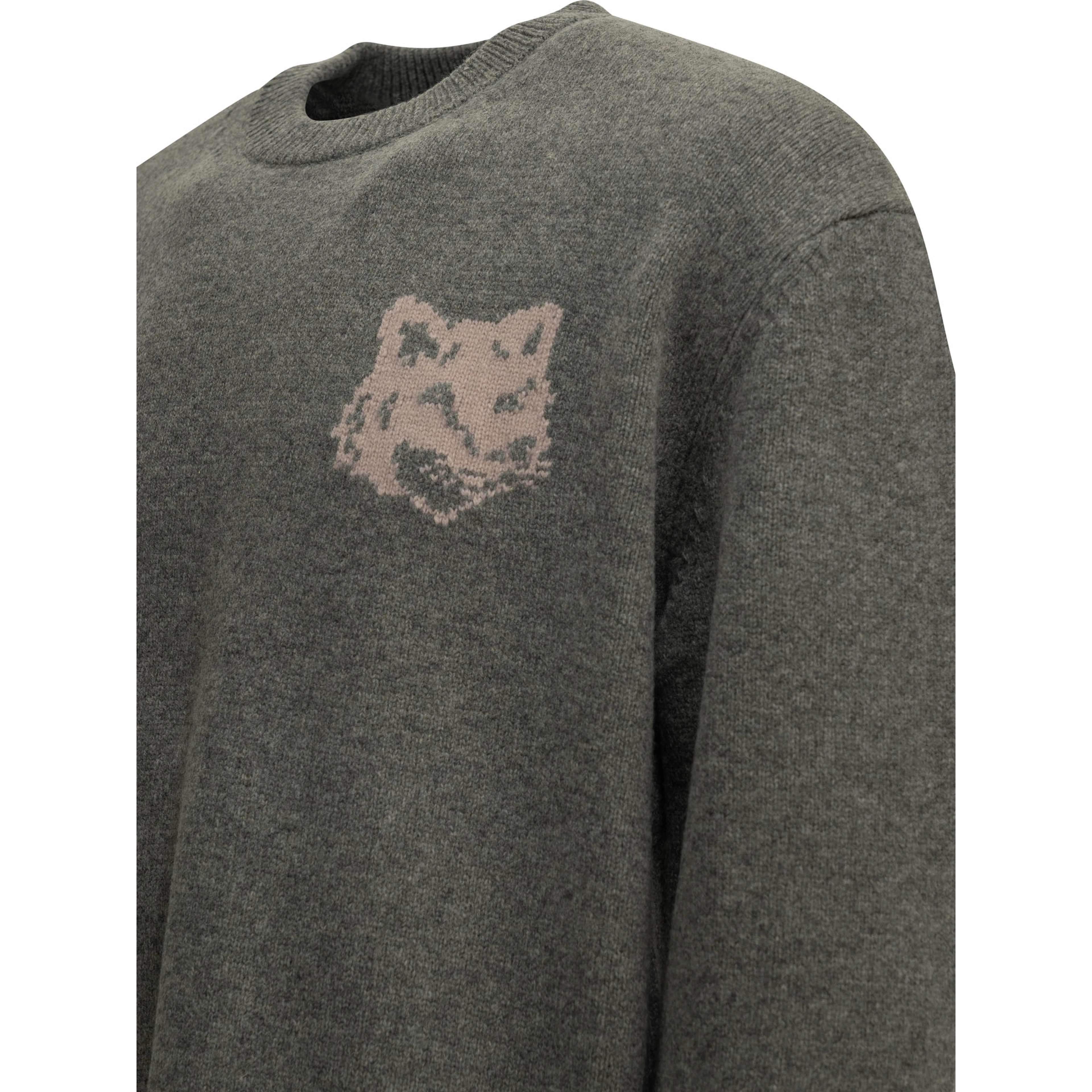 "Fox Head" Crew-Neck Sweater