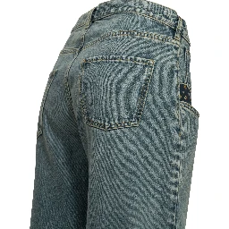 "Boyfriend Paisley" Wide-Leg Jeans