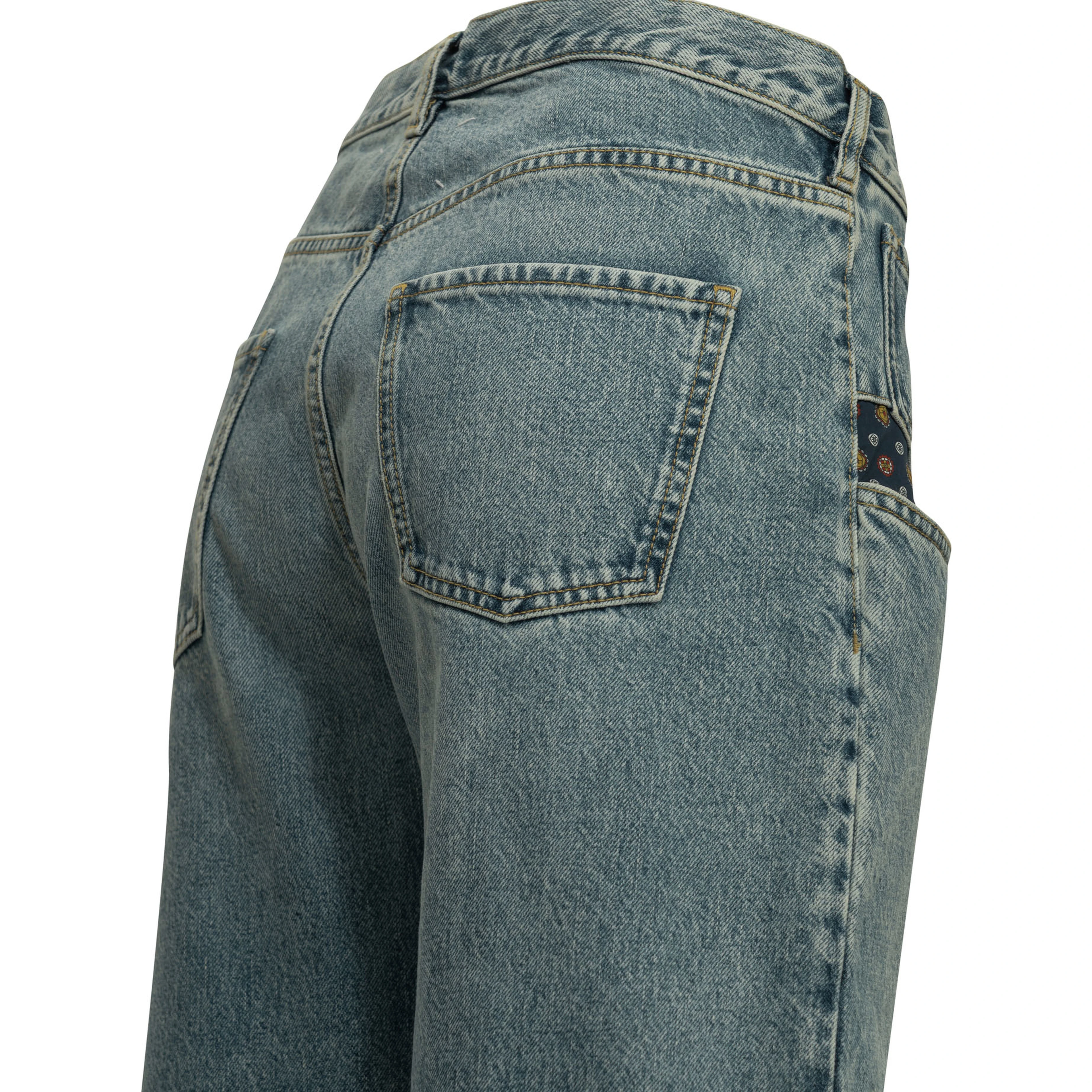 "Boyfriend Paisley" Wide-Leg Jeans