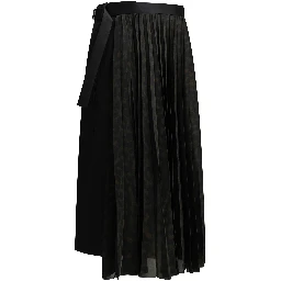 "Pleated Leopard" Midi Skirt