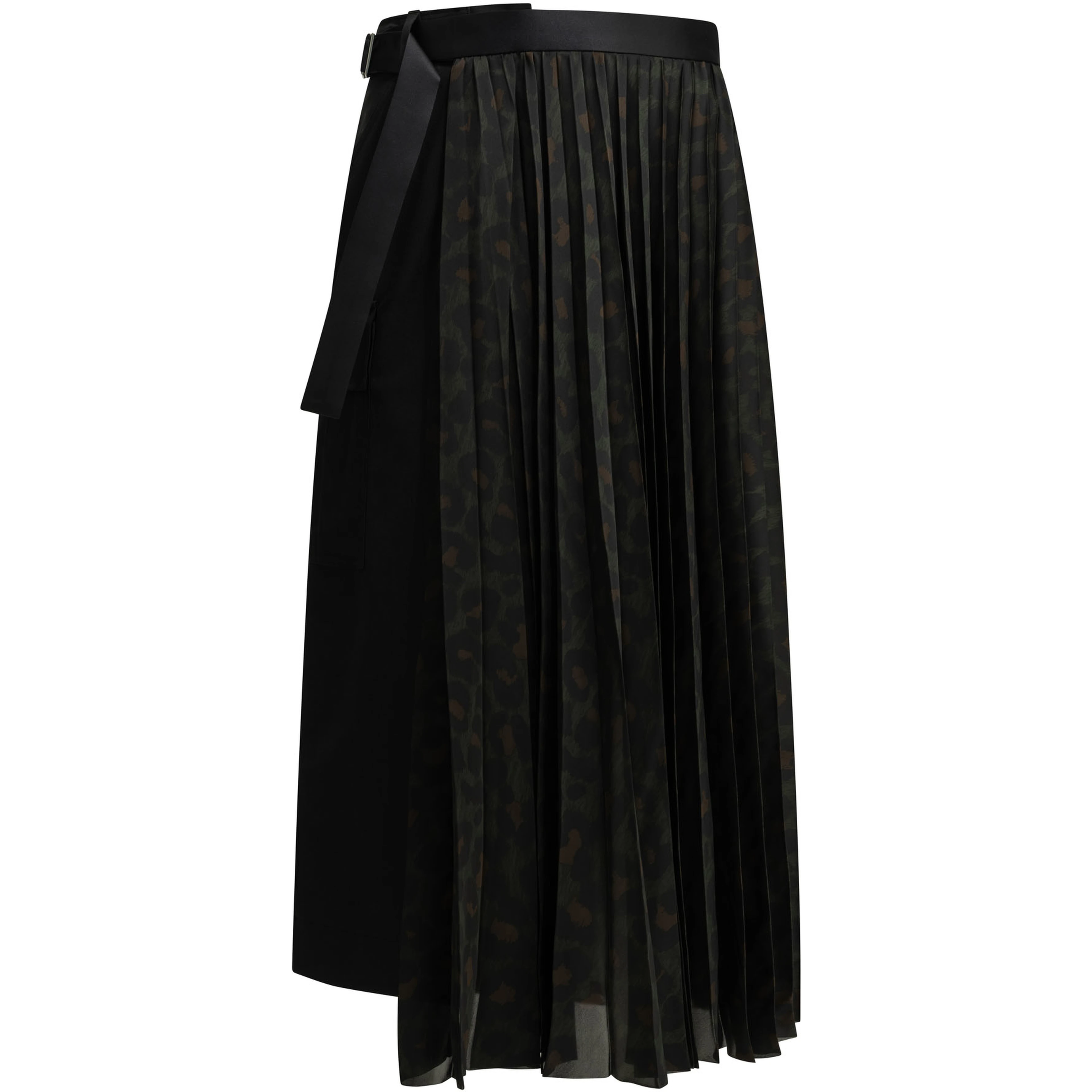 "Pleated Leopard" Midi Skirt