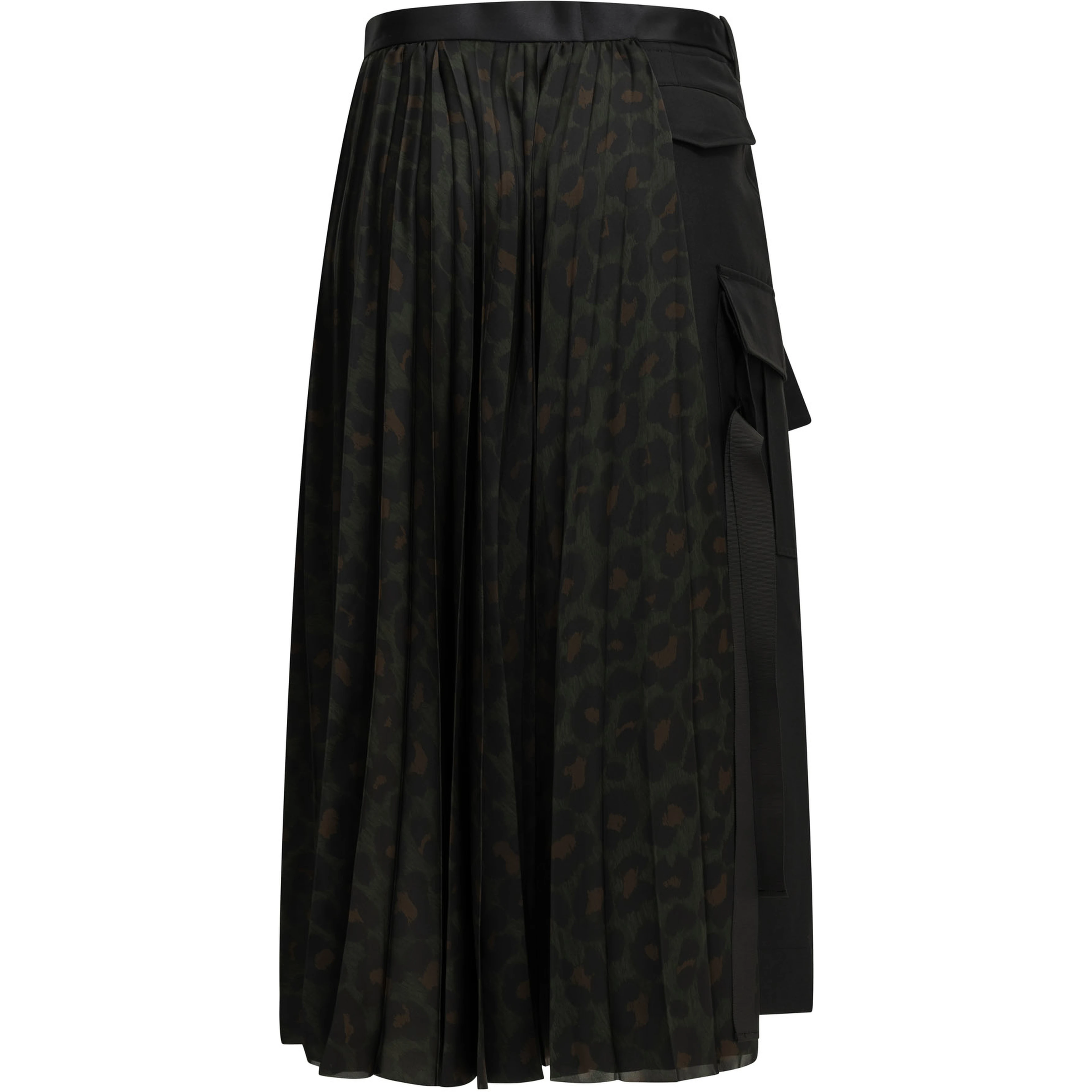 "Pleated Leopard" Midi Skirt