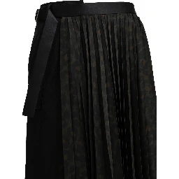 "Pleated Leopard" Midi Skirt