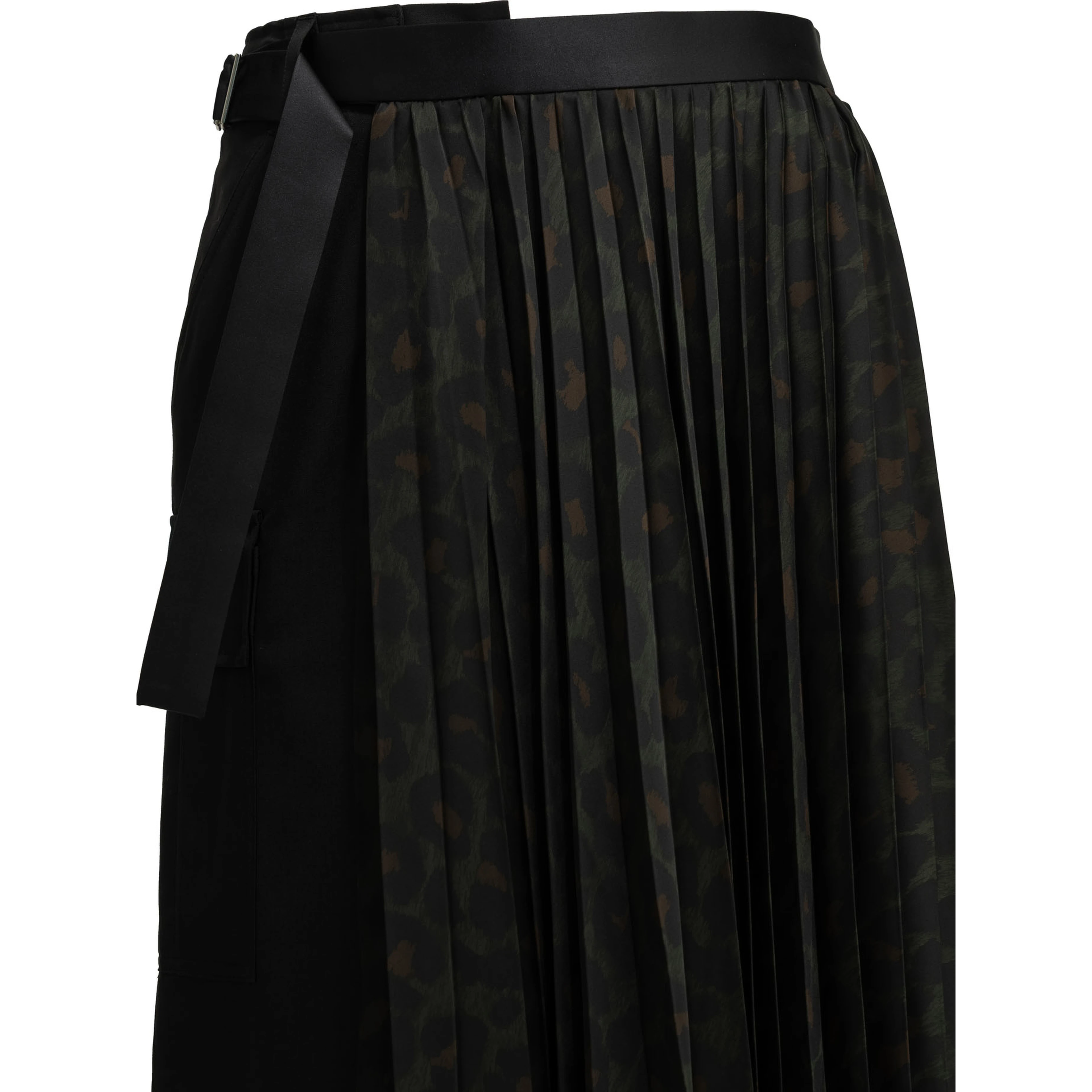 "Pleated Leopard" Midi Skirt