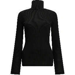 Wool jersey turtleneck sweater