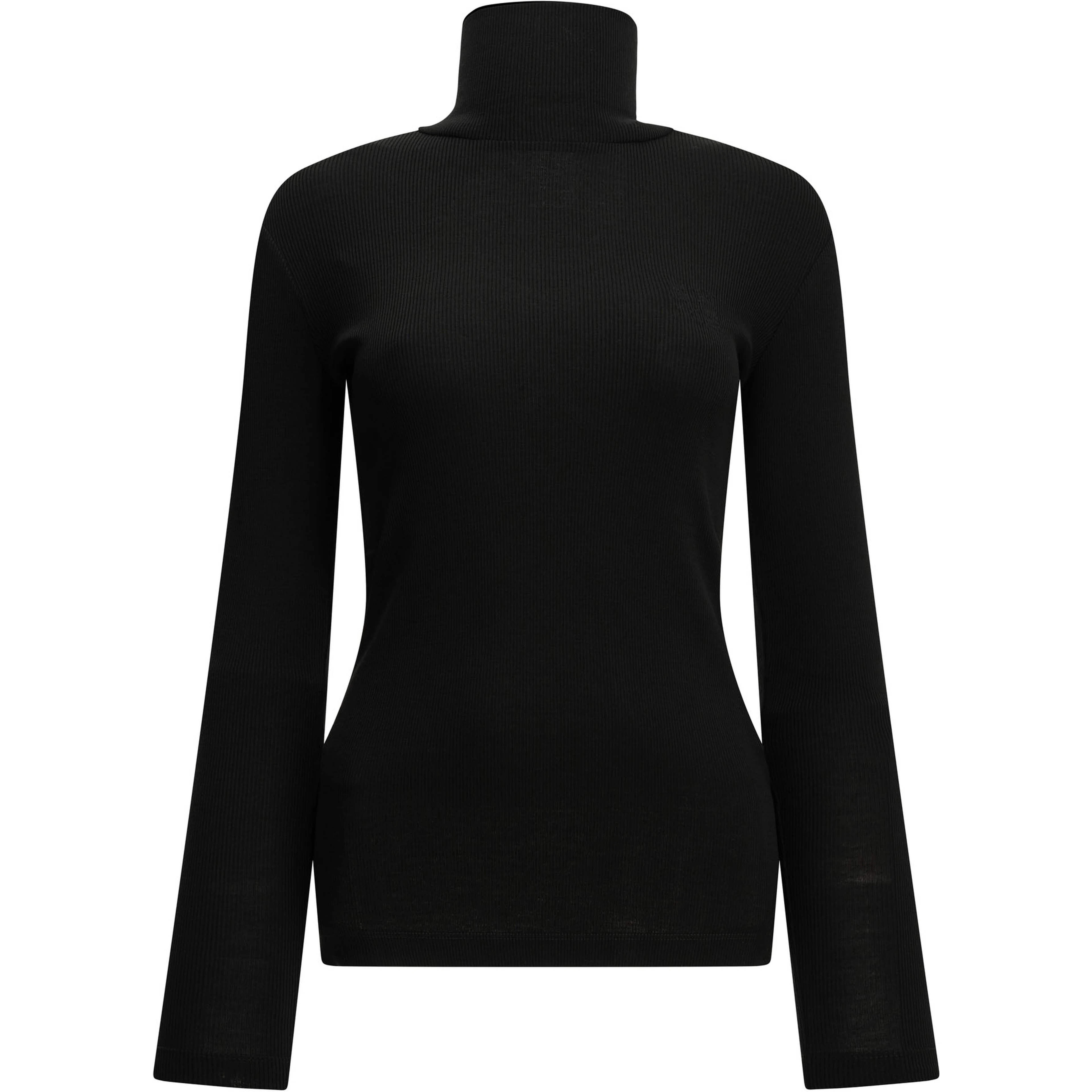 Wool jersey turtleneck sweater