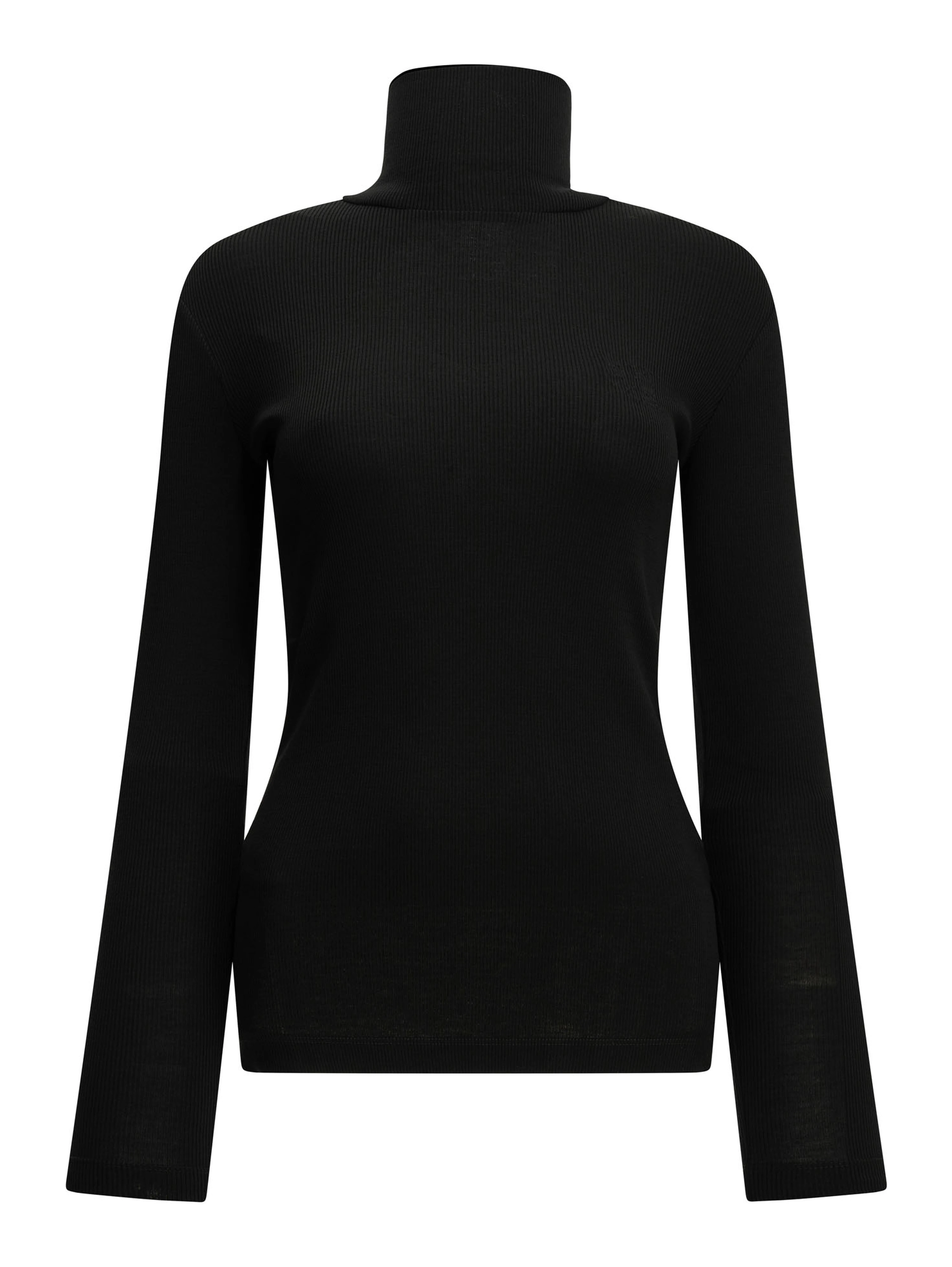 Wool jersey turtleneck sweater