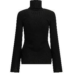 Wool jersey turtleneck sweater