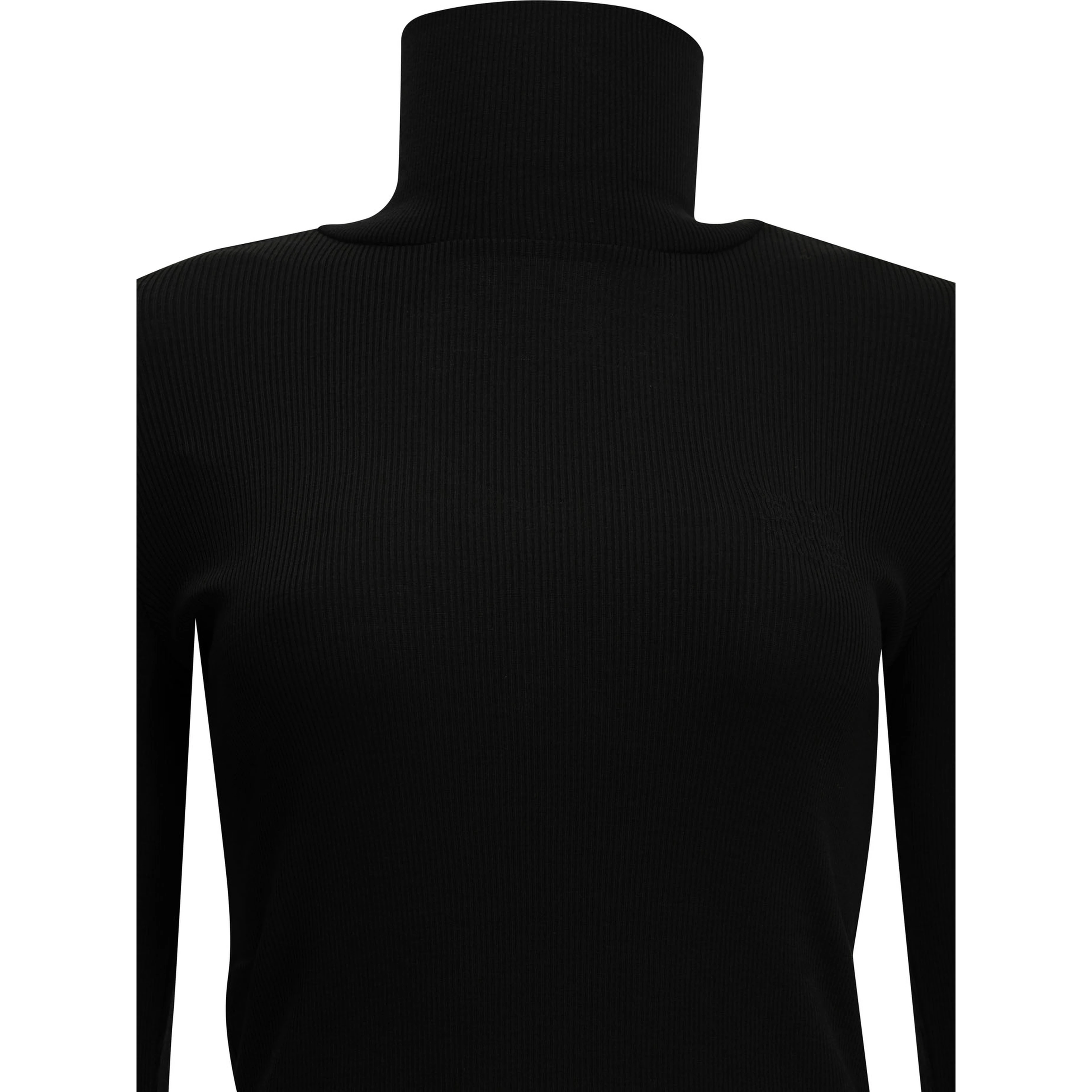 Wool jersey turtleneck sweater