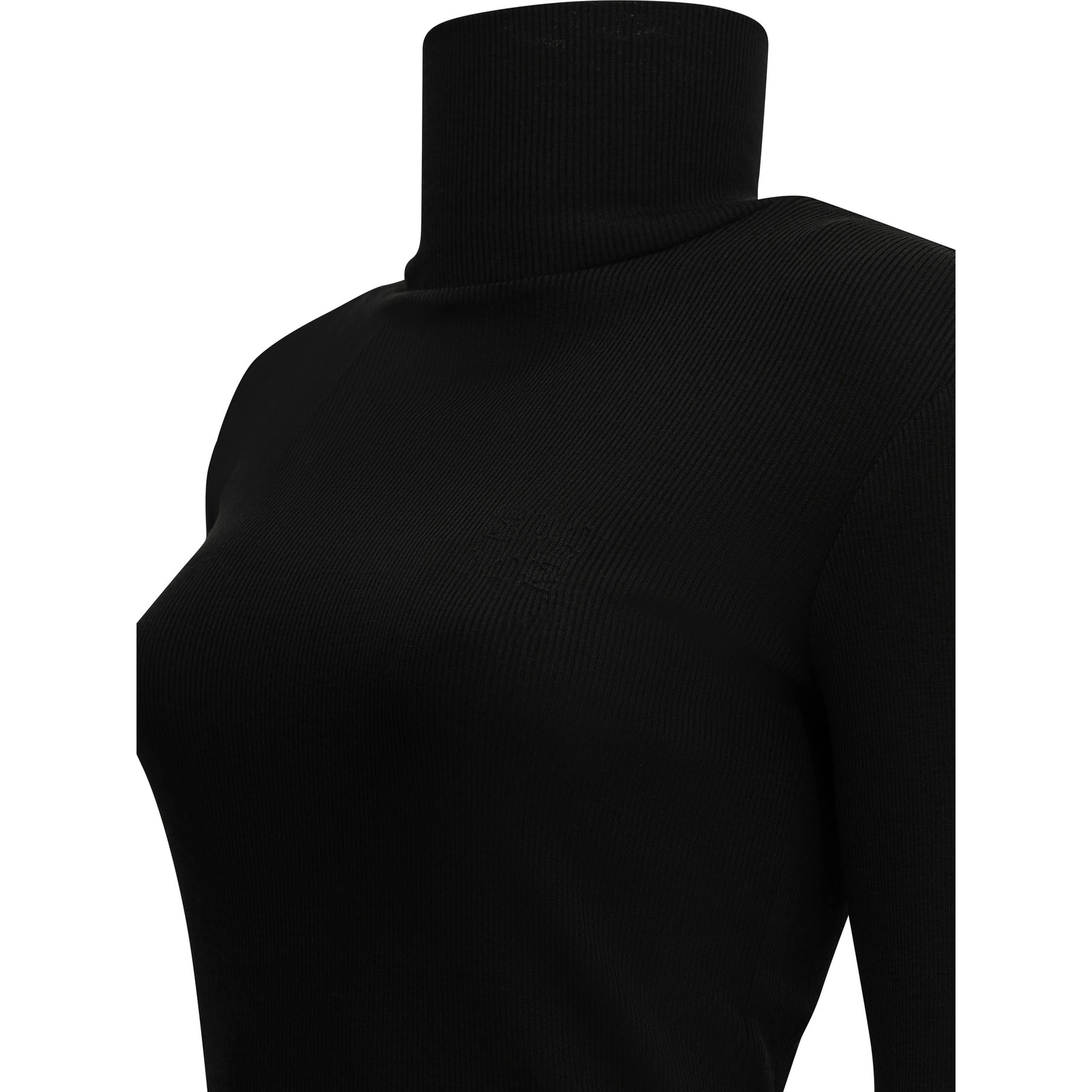 Wool jersey turtleneck sweater