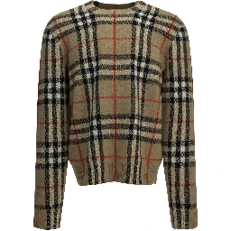 "Check" Crew-Neck Sweater