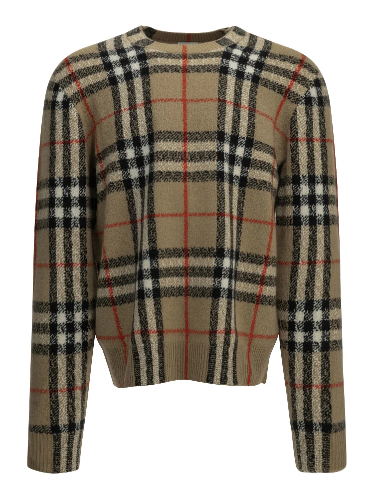 "Check" Crew-Neck Sweater
