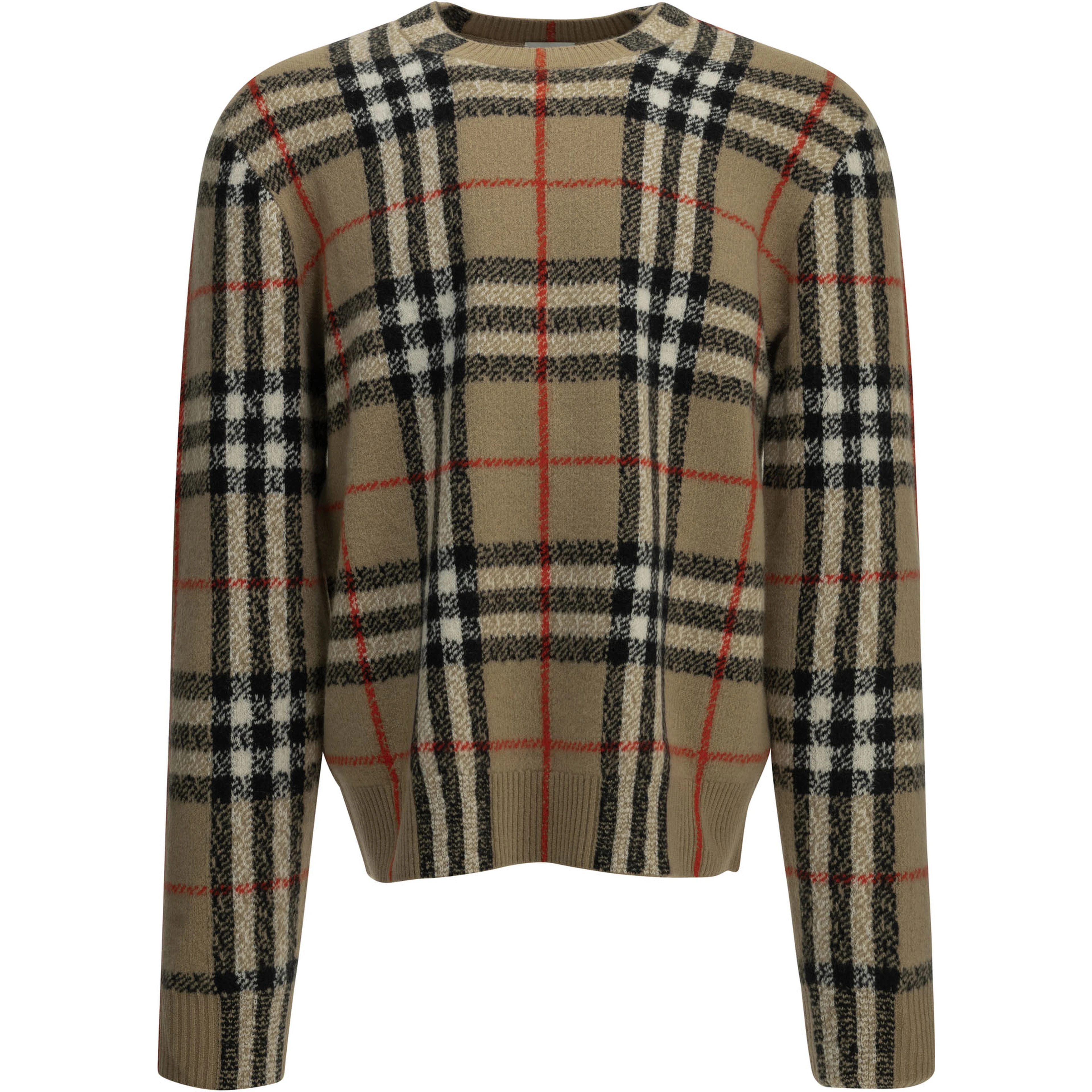 "Check" Crew-Neck Sweater