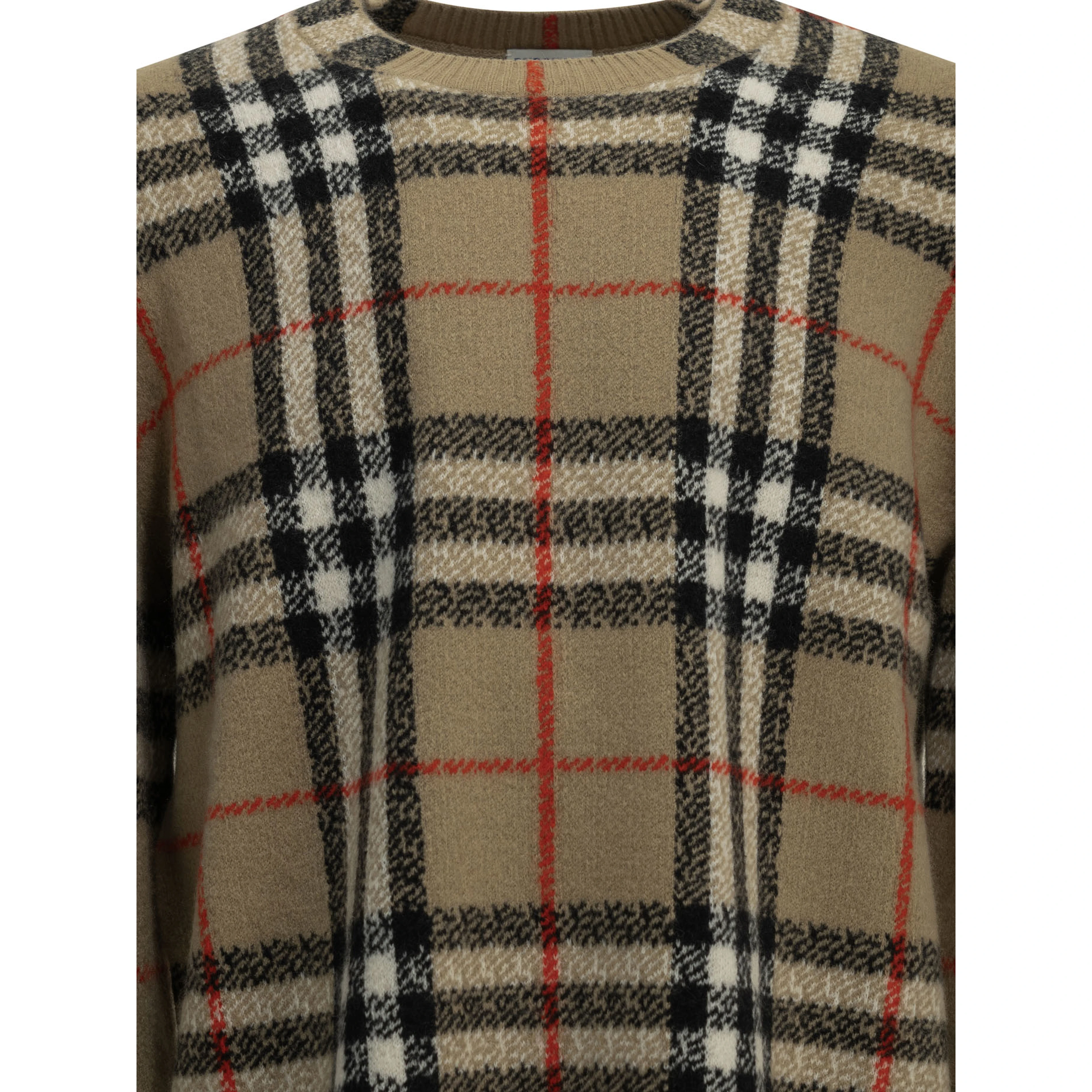 "Check" Crew-Neck Sweater