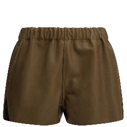 Leather shorts with an elastic waistband