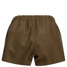 Leather shorts with an elastic waistband