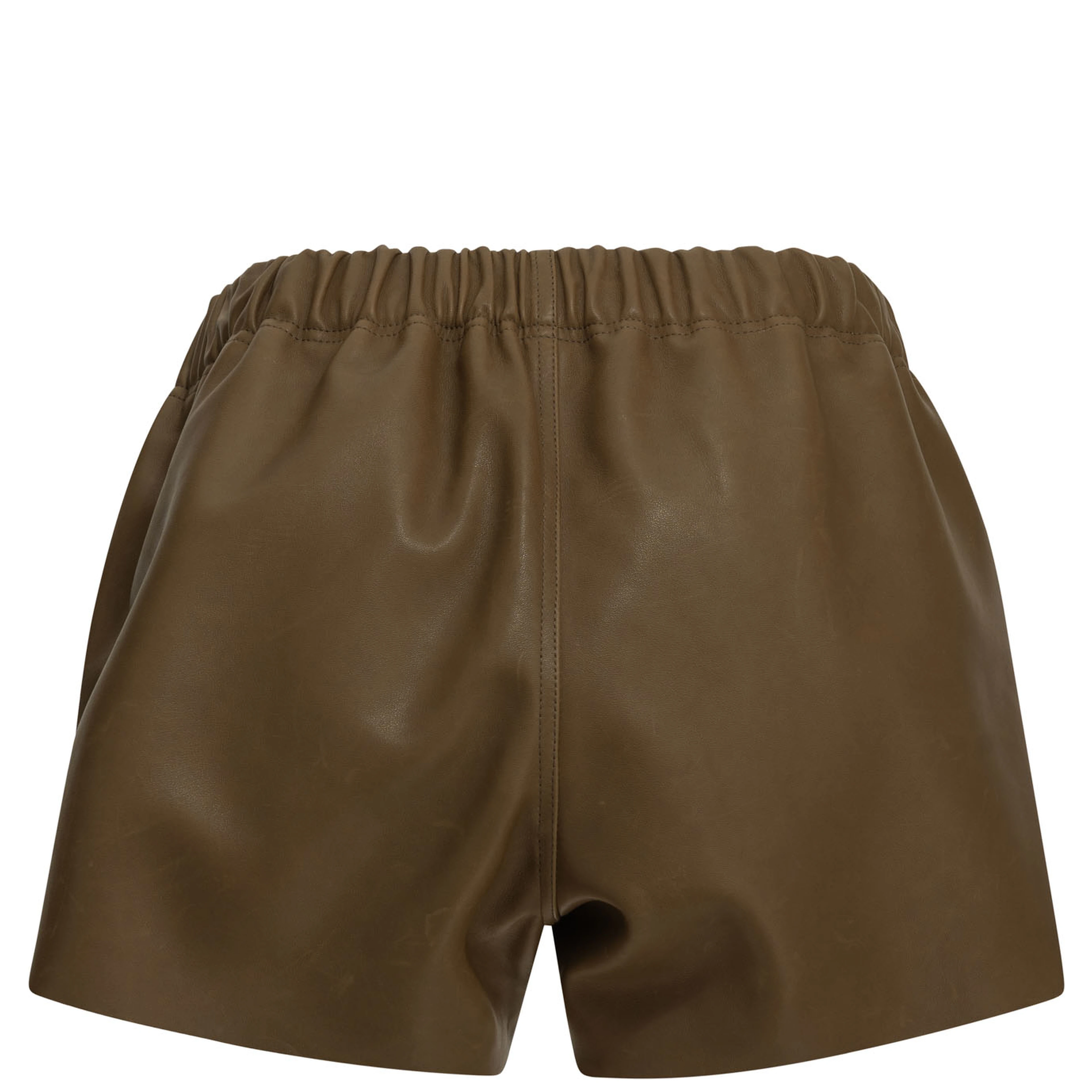 Leather shorts with an elastic waistband
