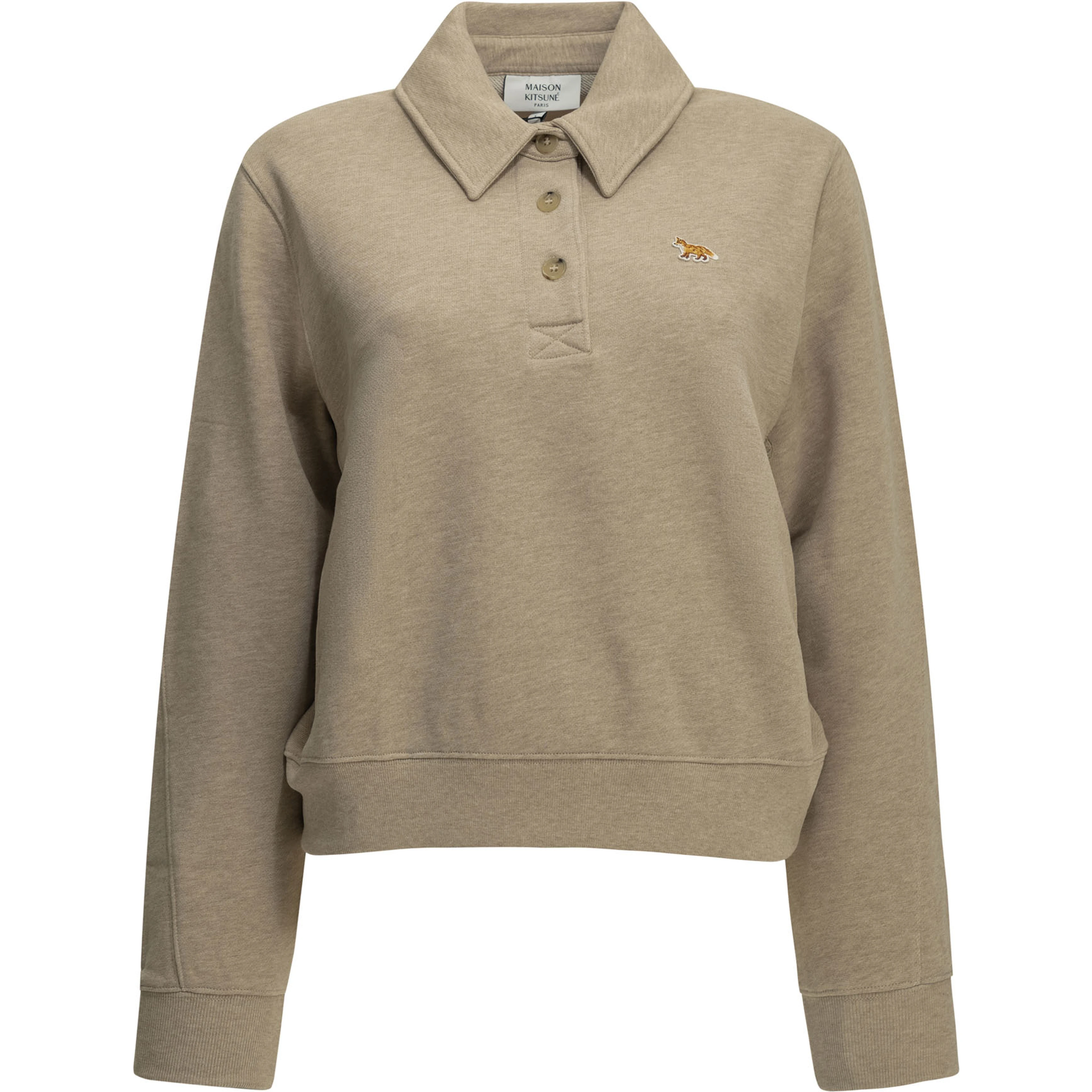 "Baby Fox" Polo-Collar Sweatshirt