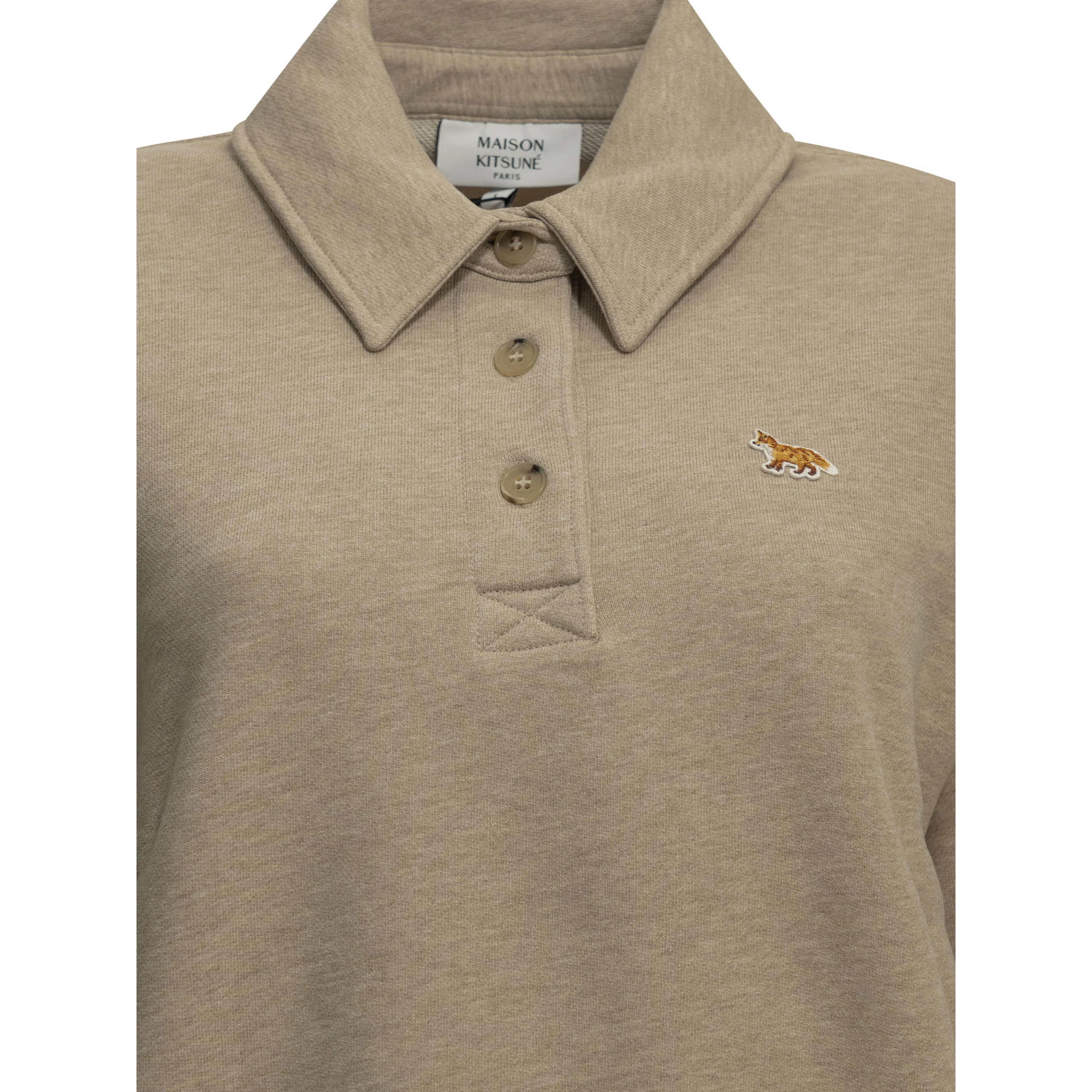 "Baby Fox" Polo-Collar Sweatshirt