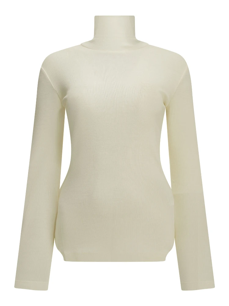 Wool jersey turtleneck sweater