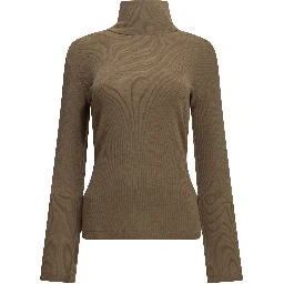 Wool jersey turtleneck sweater