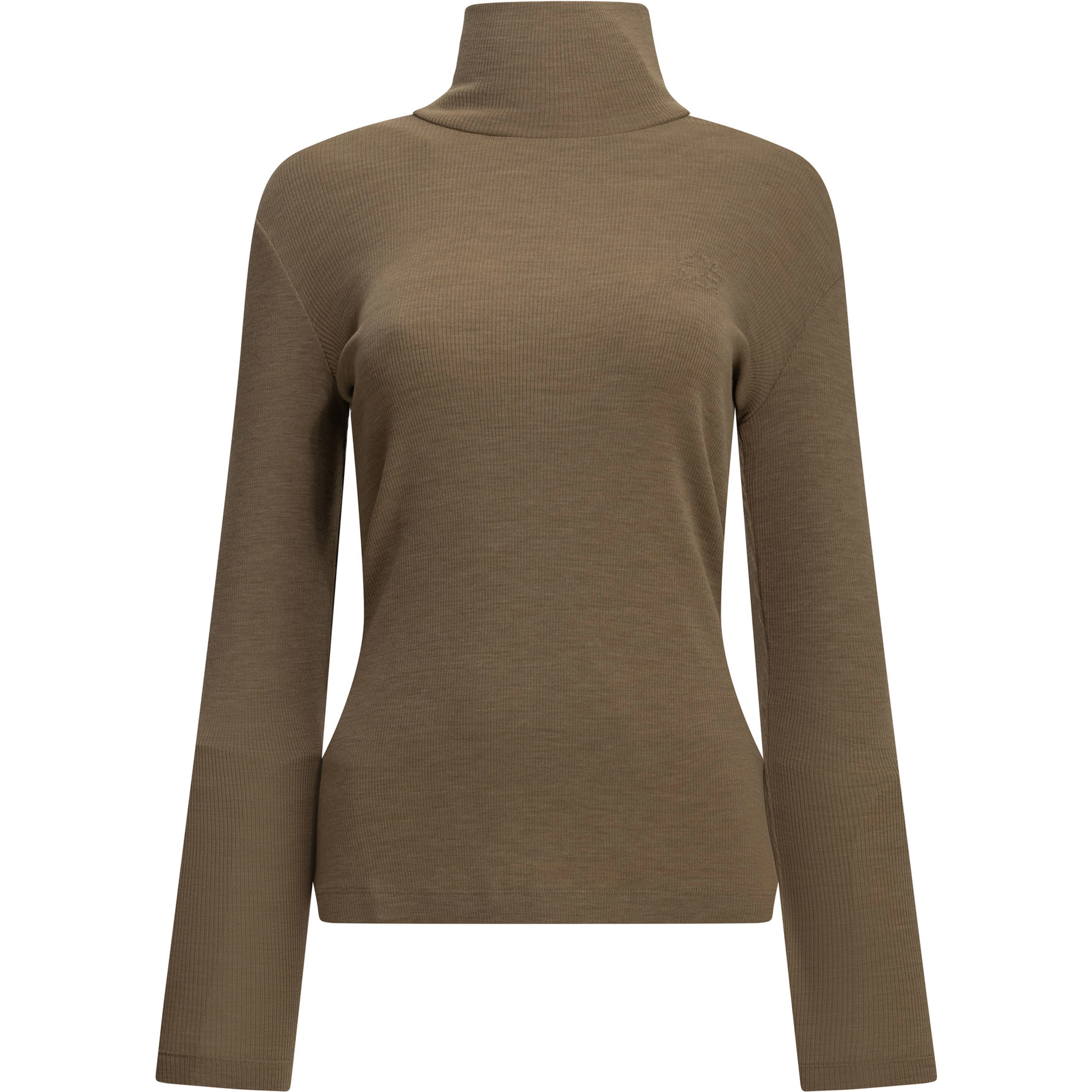 Wool jersey turtleneck sweater