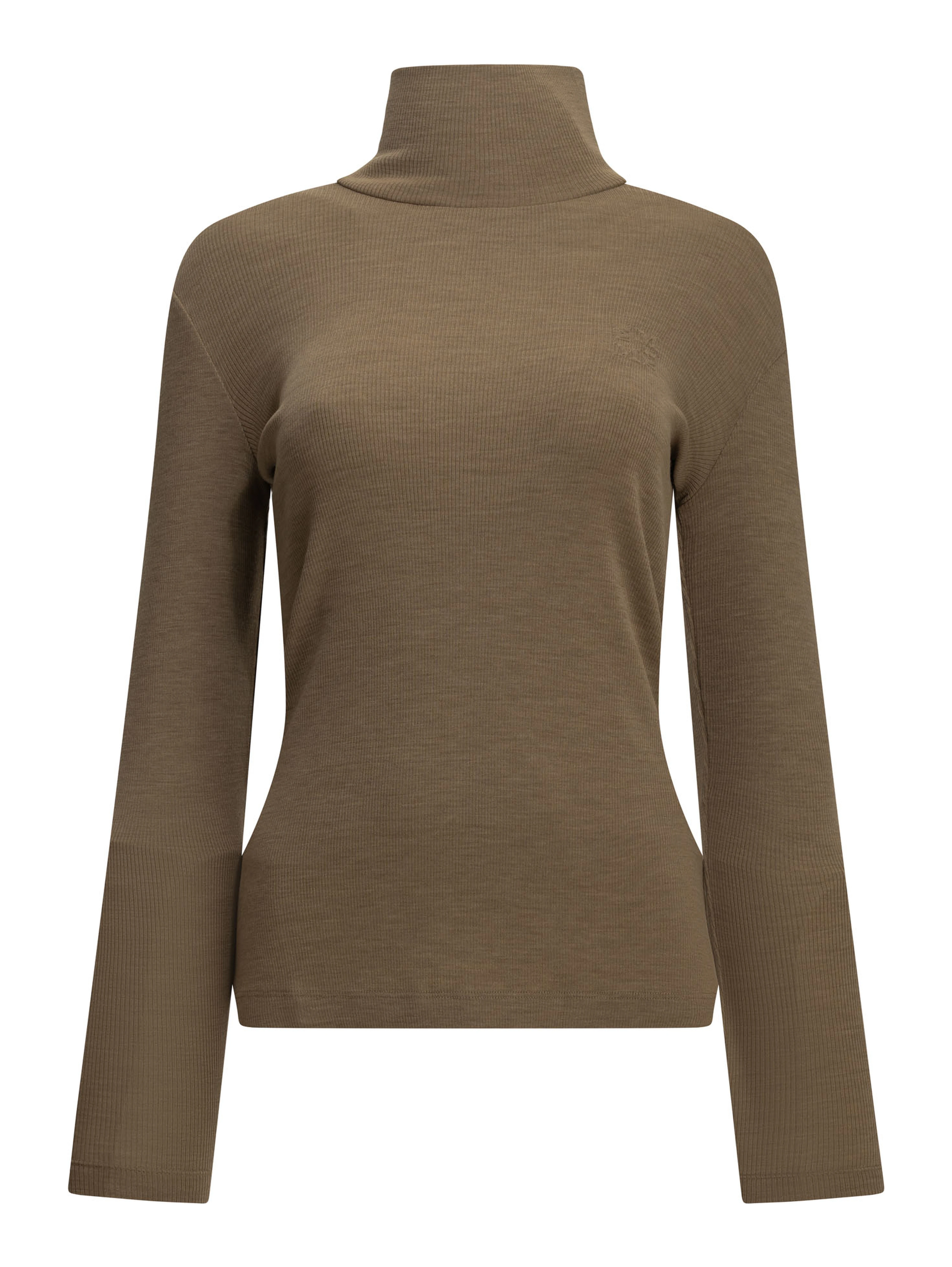 Wool jersey turtleneck sweater