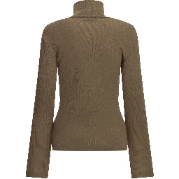 Wool jersey turtleneck sweater