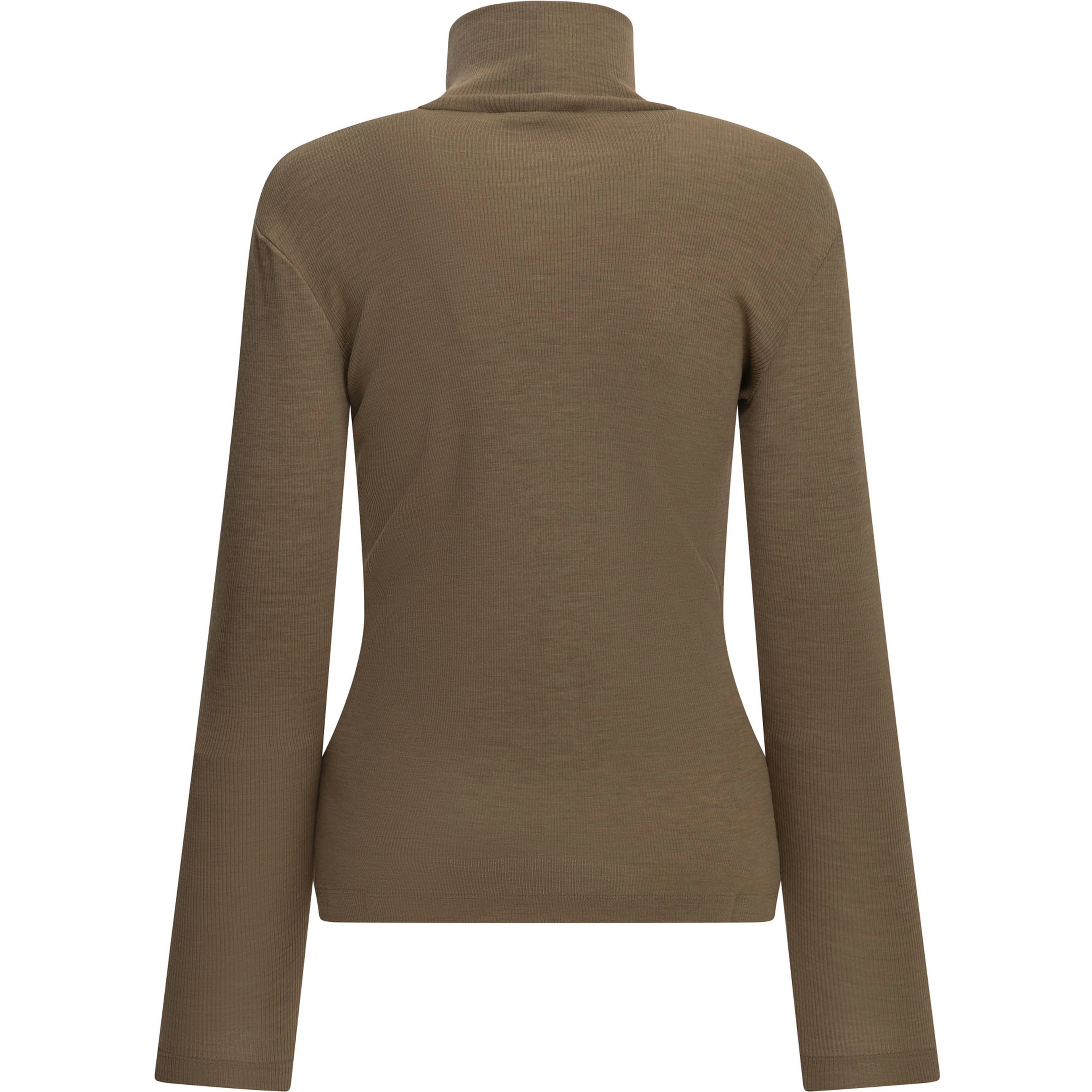 Wool jersey turtleneck sweater