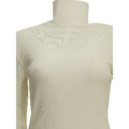 Wool jersey turtleneck sweater