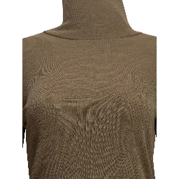 Wool jersey turtleneck sweater
