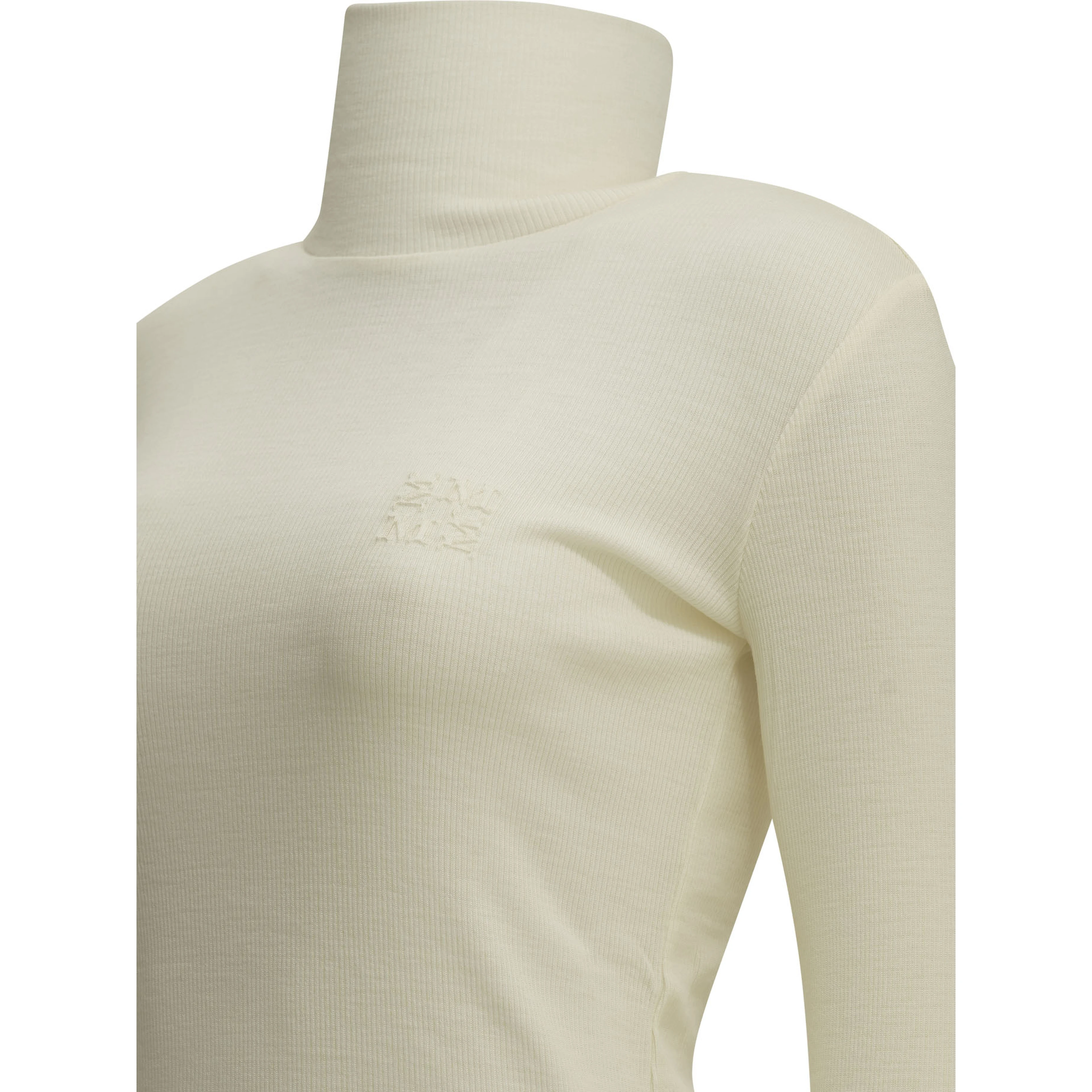 Wool jersey turtleneck sweater