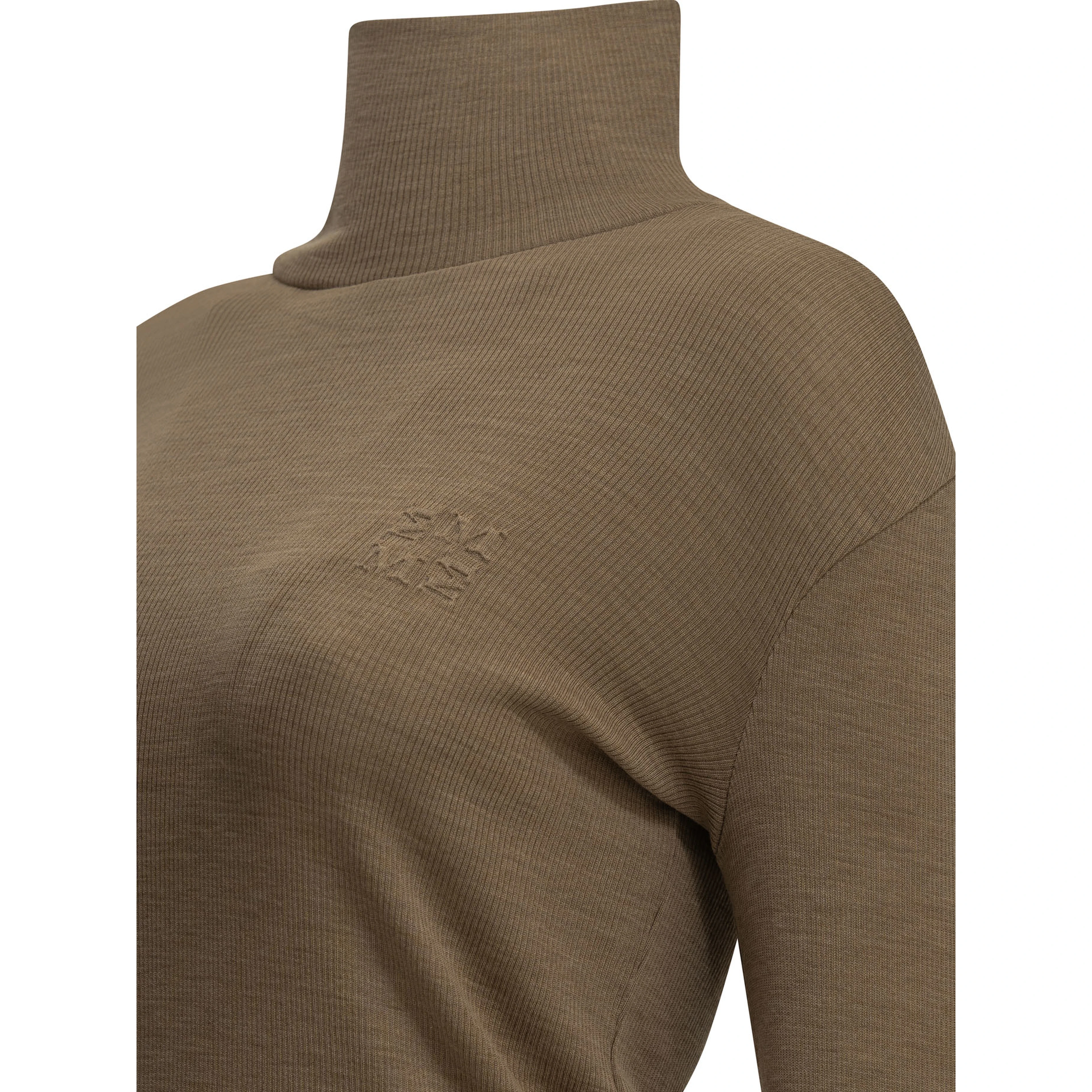 Wool jersey turtleneck sweater