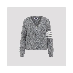 ANCHOR INTARSIA CABLE STITCH V NECK CARDIGAN