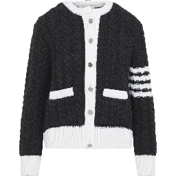ARAN CABLE CREW NECK CARDIGAN