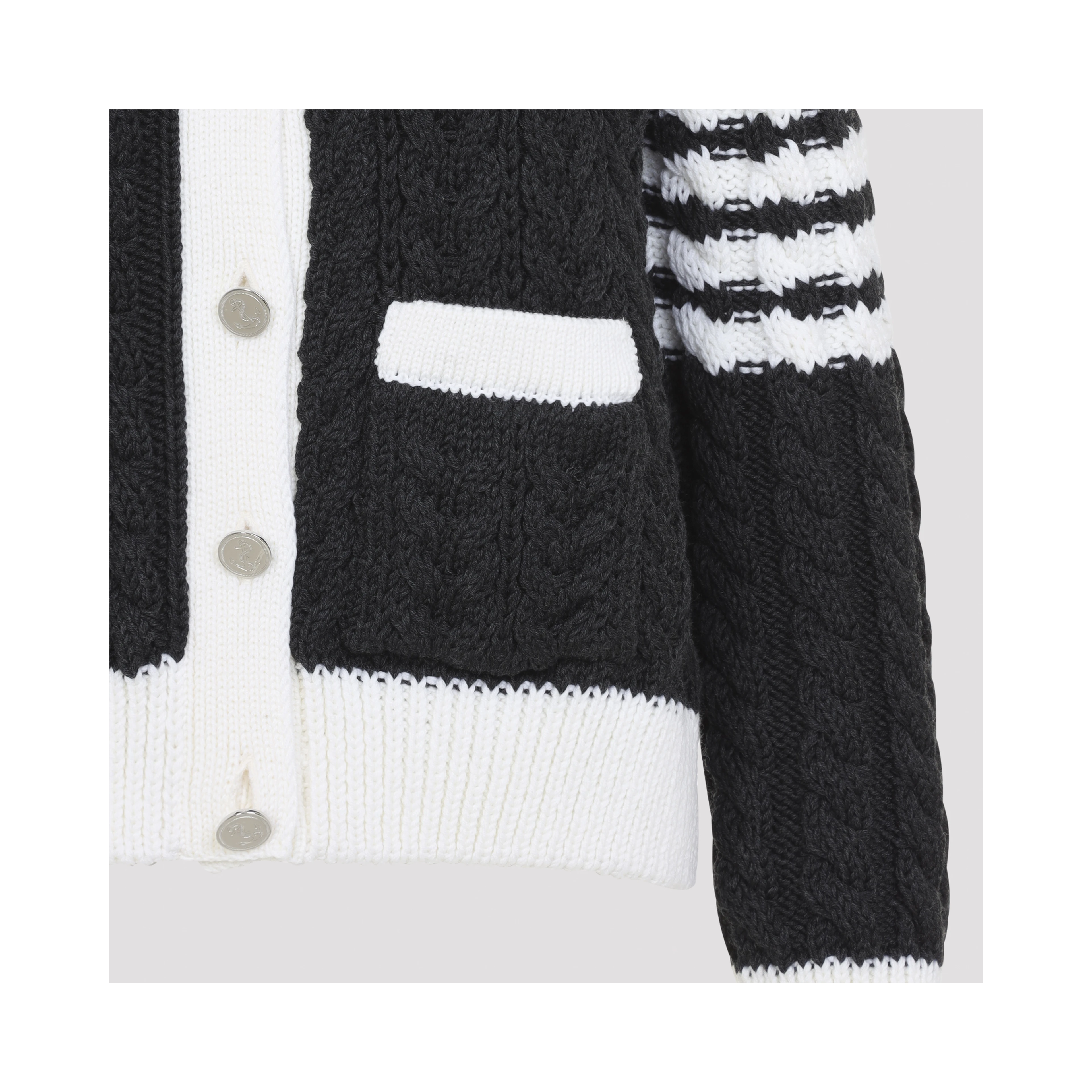 ARAN CABLE CREW NECK CARDIGAN