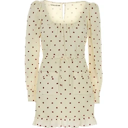 PRINT SILK CDC MINI DRESS WITH SPOON NECKLINE