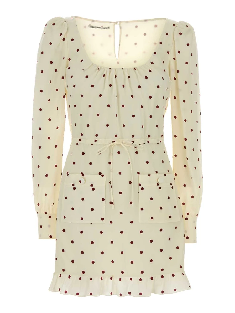 PRINT SILK CDC MINI DRESS WITH SPOON NECKLINE