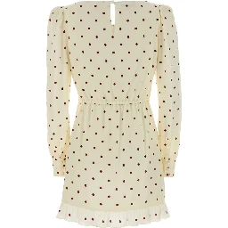 PRINT SILK CDC MINI DRESS WITH SPOON NECKLINE