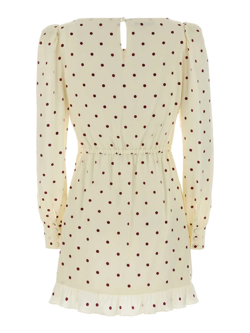 PRINT SILK CDC MINI DRESS WITH SPOON NECKLINE